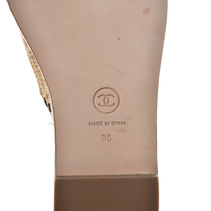 Chanel Suede Grosgrain CC Espadrille Mules 38 Black 6 of 9