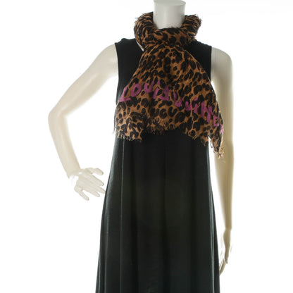 Louis Vuitton Cashmere Silk Leopard Stole Brown 2 of 14