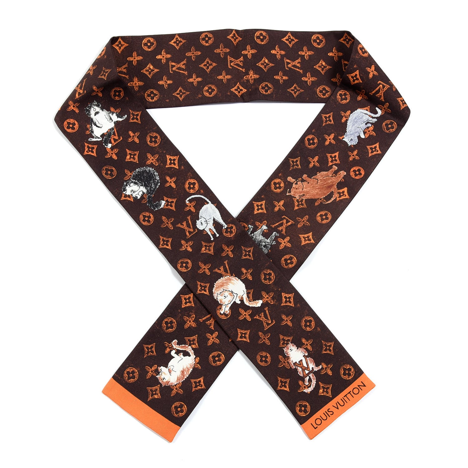 Louis Vuitton Silk Catogram Classic Bandeau Marron 1 of 3