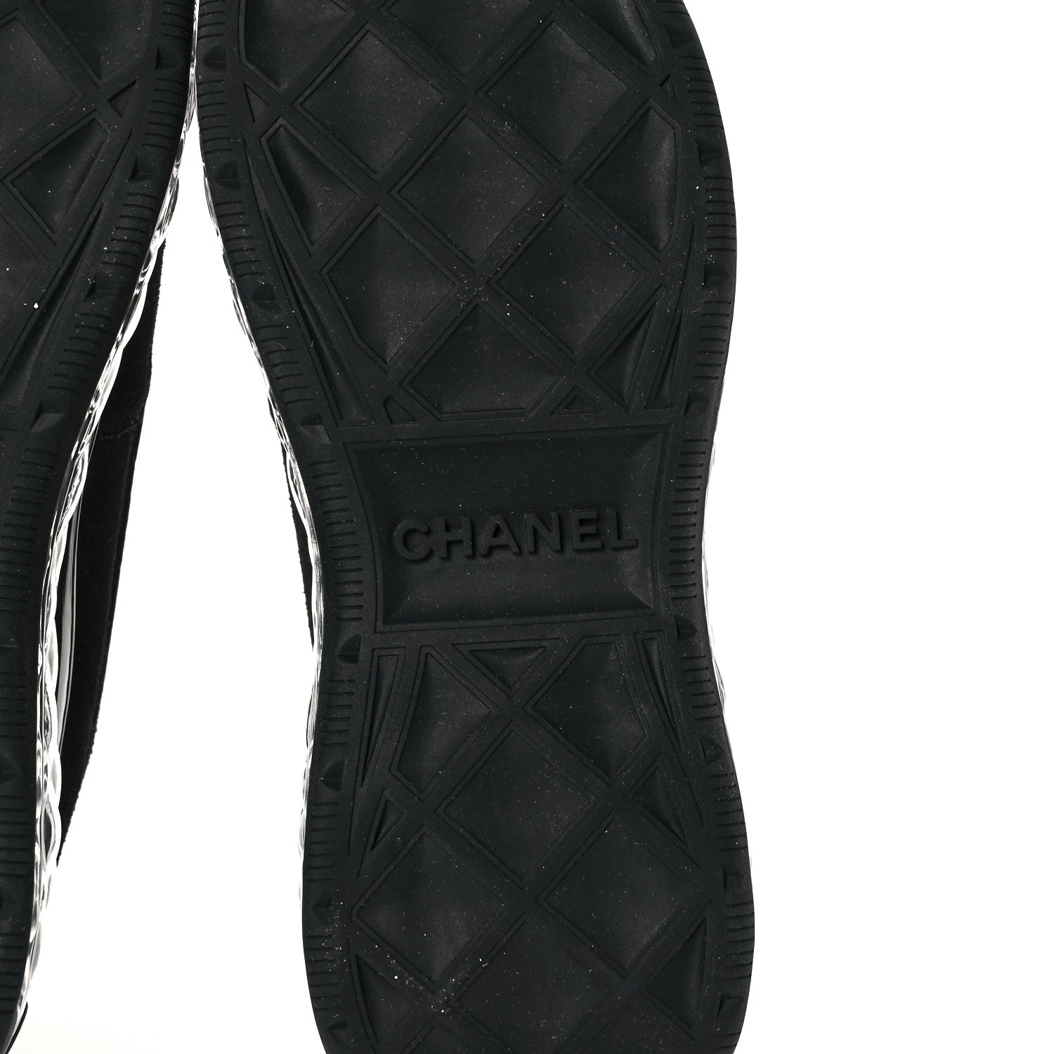 Chanel Suede Calfskin Velvet Grosgrain CC Sneakers 39.5 Black 6 of 8