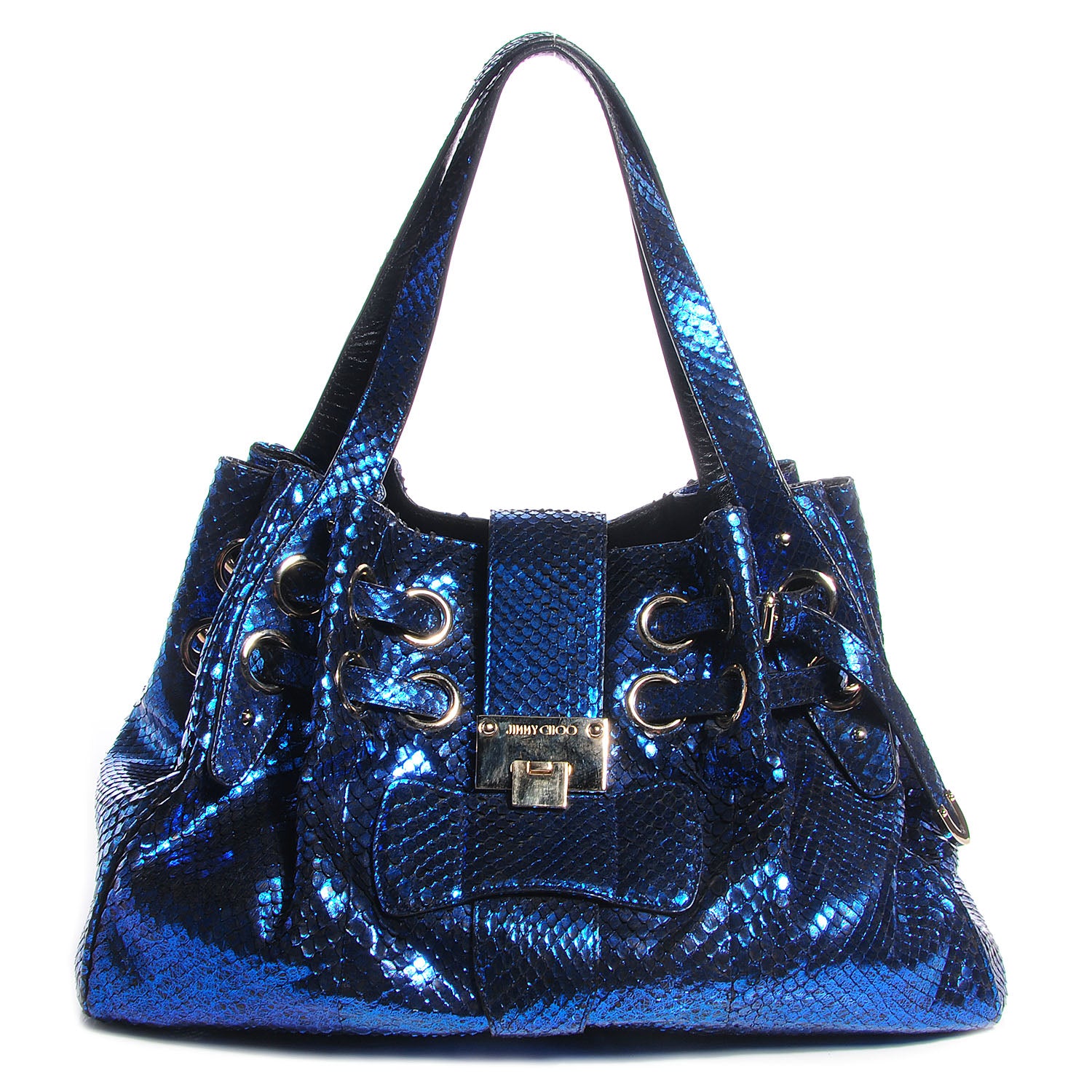 Jimmy Choo Metallic Python Ramona Blue 8 of 10