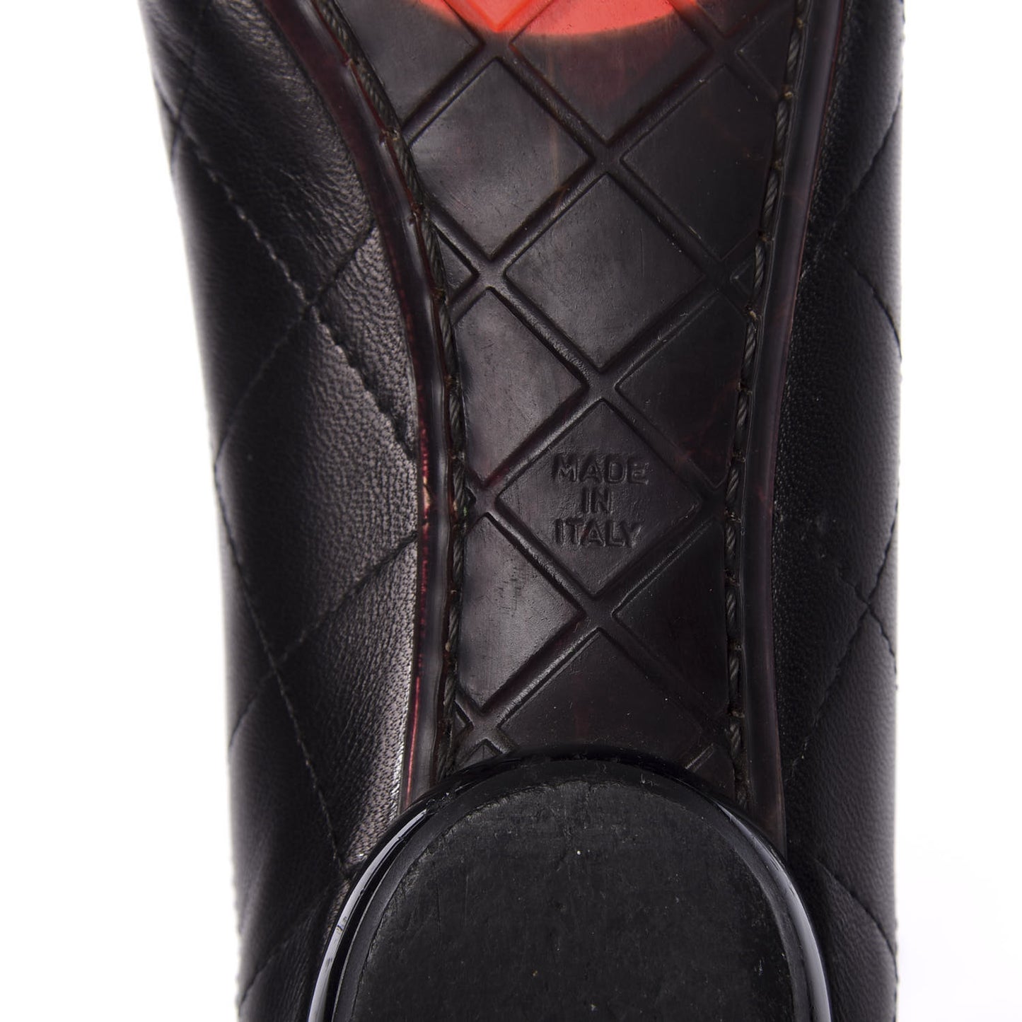 Lambskin Quilted Cambon Ballerina Flats 38 Black
