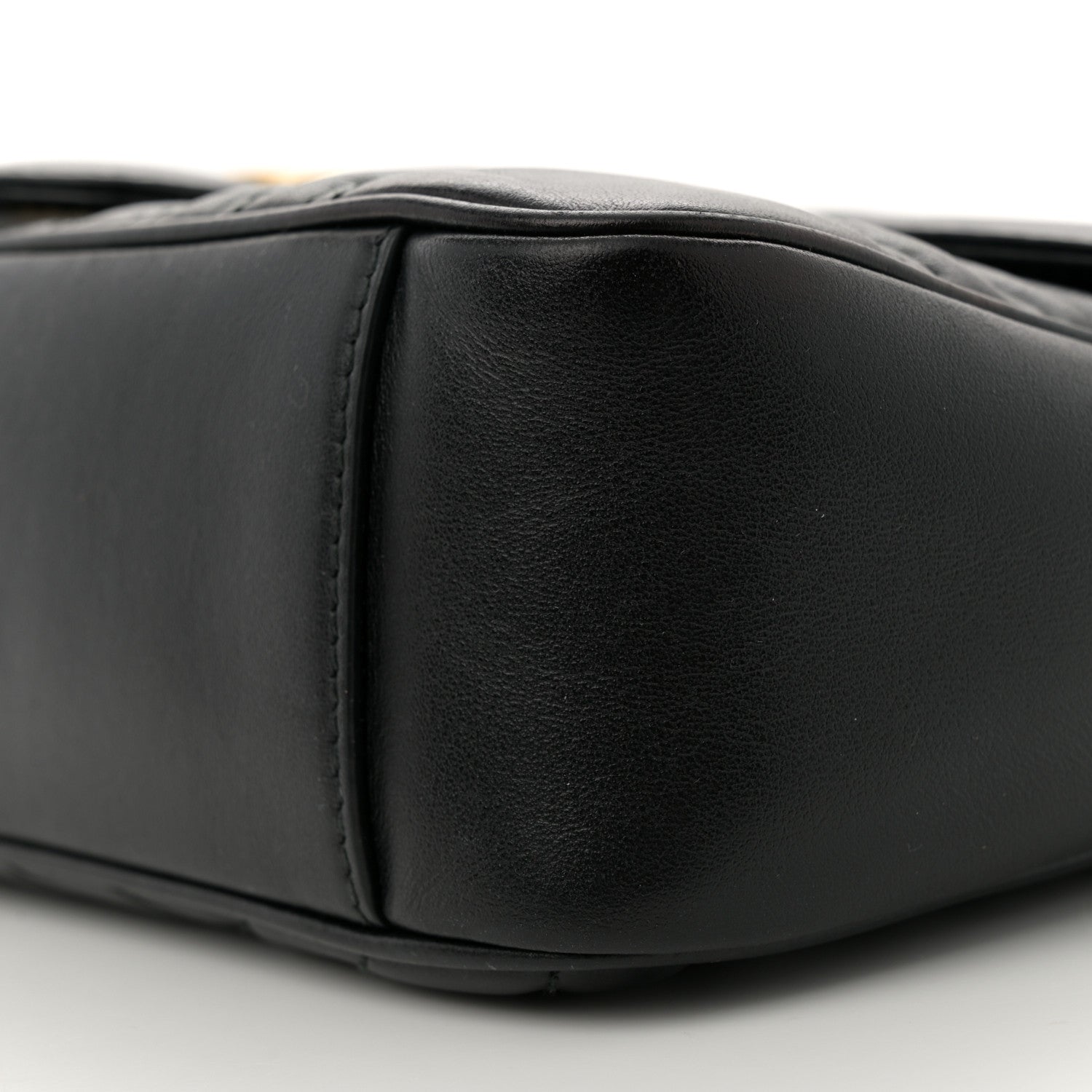 Gucci Calfskin Matelasse Small GG Marmont Shoulder Bag Black 10 of 11