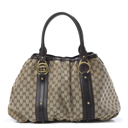 Gucci Monogram Medium Interlocking Icon Tote Dark Brown 1 of 11
