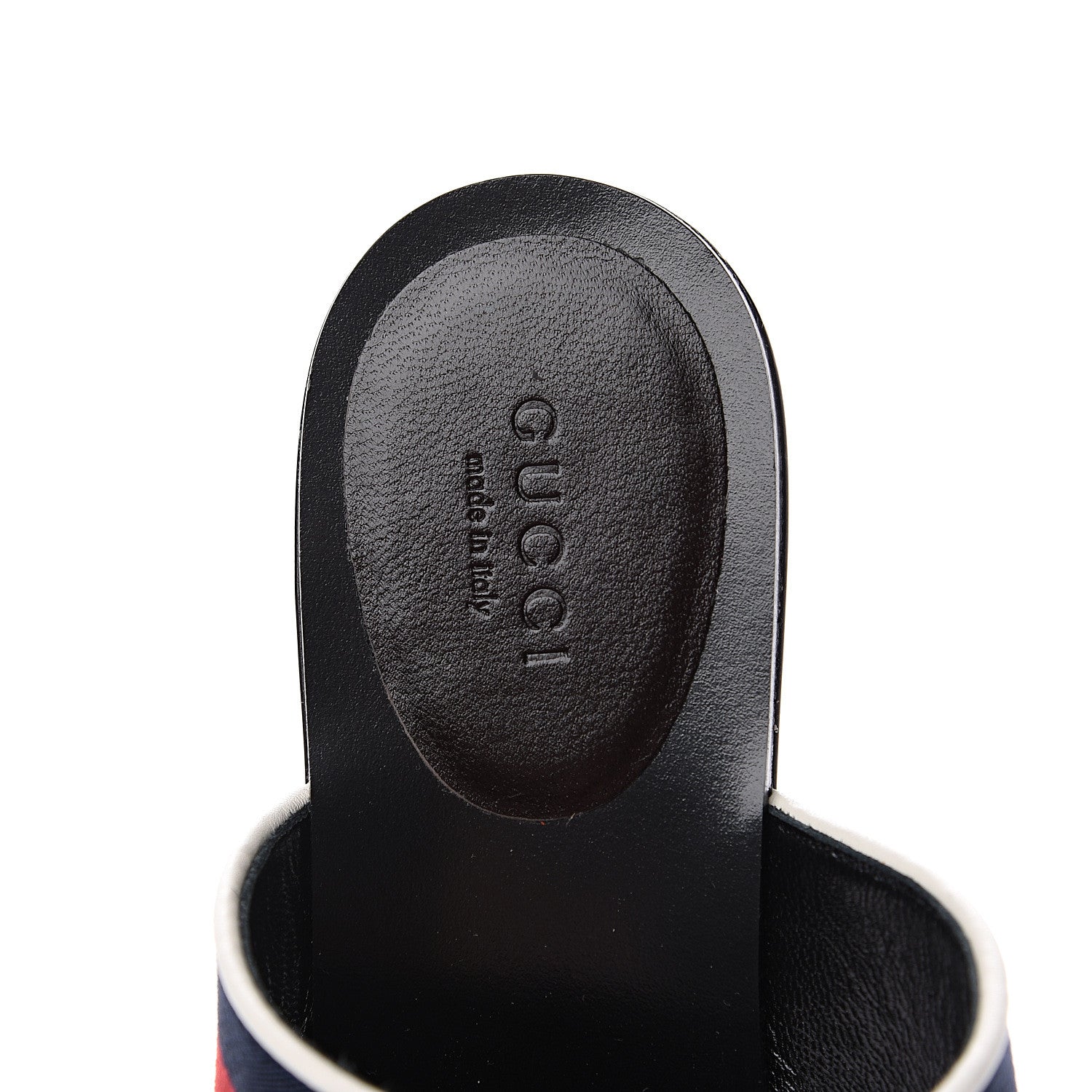 Gucci Calfskin Horsebit Web Thong Sandals 37.5 White Black 6 of 8