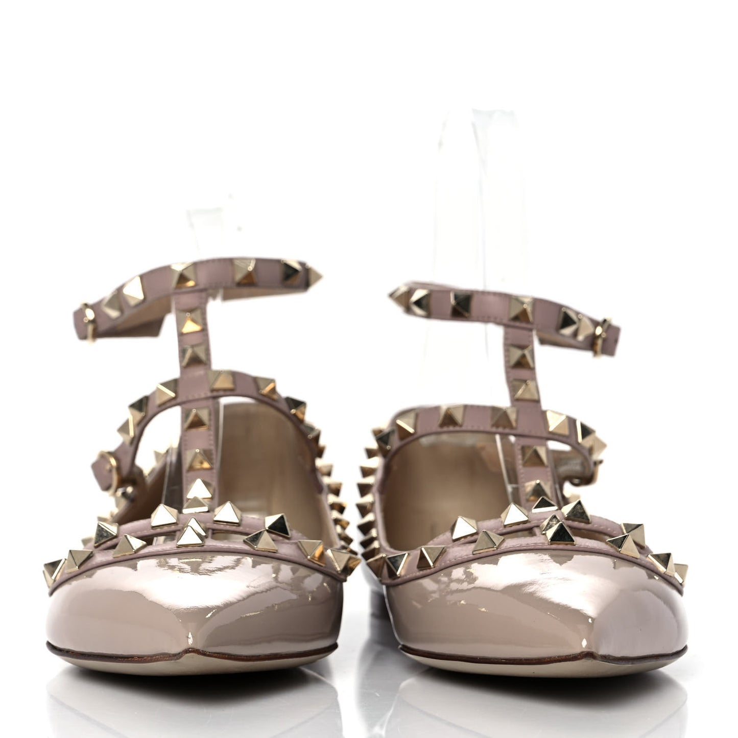 Patent Rockstud Cage Ballerina Flats 40 Poudre