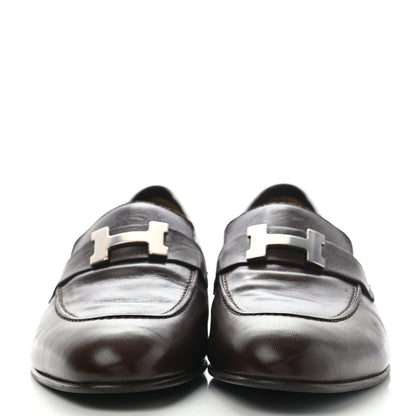 Hermes Goatskin Mens Paris Loafers 43 Cacao 2 of 11