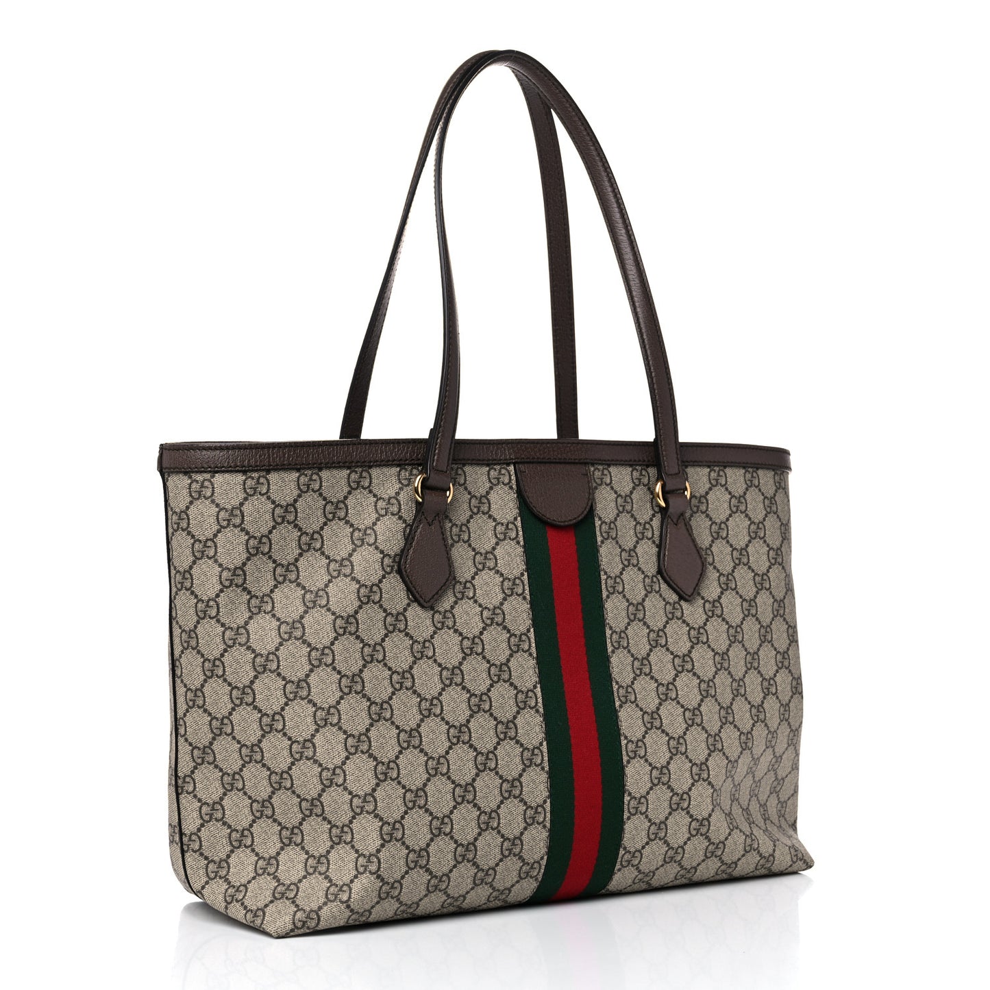GG Supreme Monogram Medium Ophidia Shopping Tote Brown