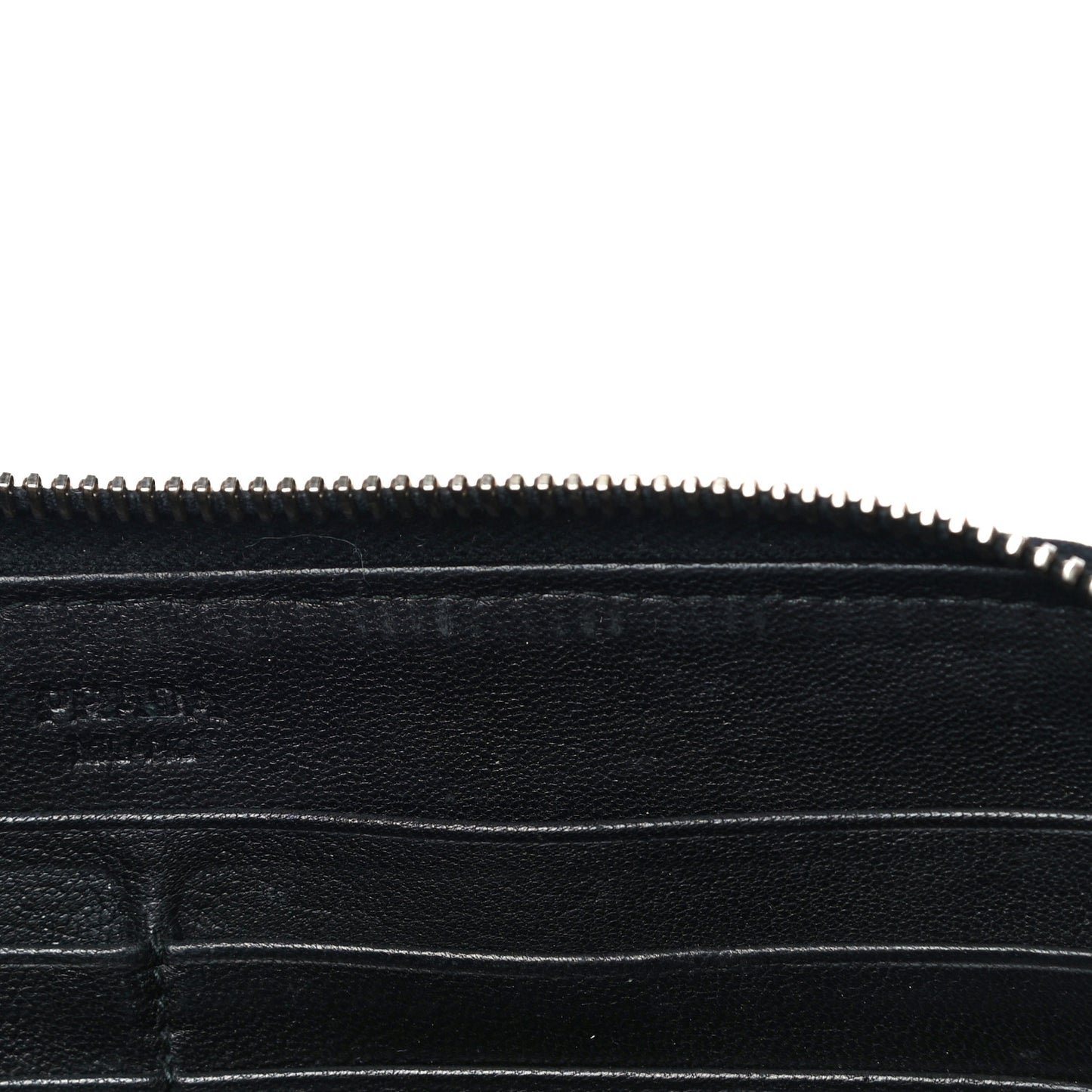 Nappa Gaufre Zip Around Wallet Black