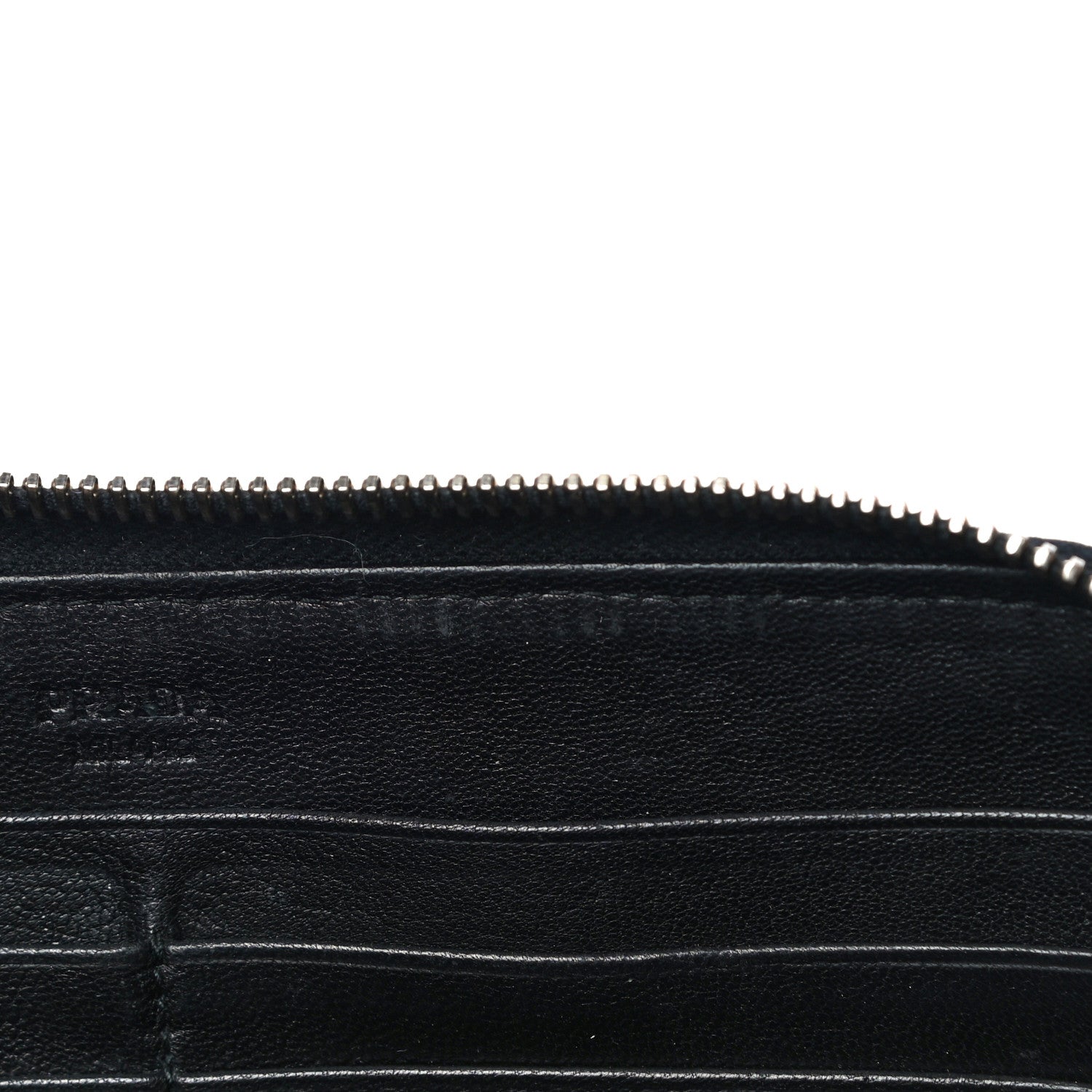 Prada Nappa Gaufre Zip Around Wallet Black 12 of 23