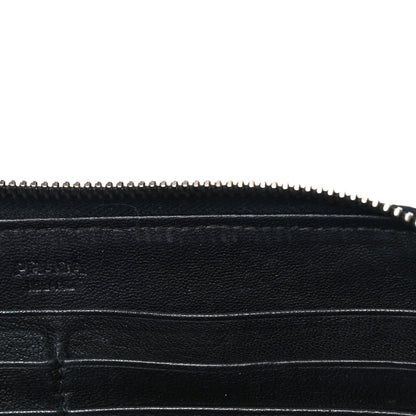 Prada Nappa Gaufre Zip Around Wallet Black 12 of 23