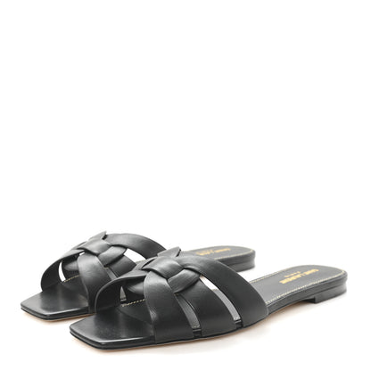 Saint Laurent Calfskin Tribute 05 Slide Sandals 39.5 Black 4 of 9