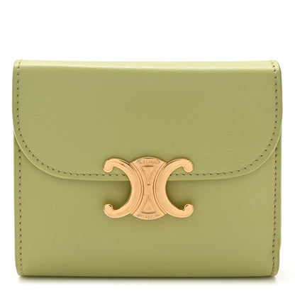 Celine Shiny Calfskin Small Triomphe Wallet Light Jade 1 of 8