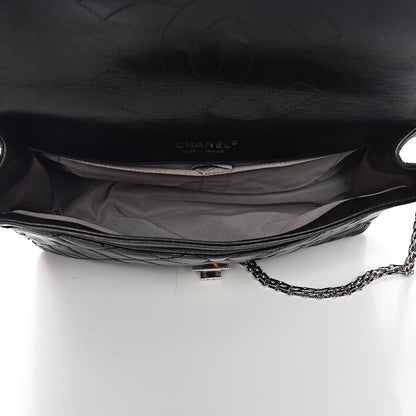 Chanel Glazed Calfskin Quilted Surpique 2.55 Reissue Black 5 of 17