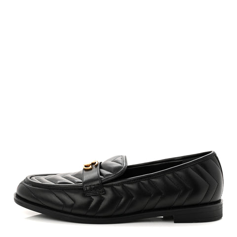 Nappa Matelasse Double G Marmont Loafers 42 Black