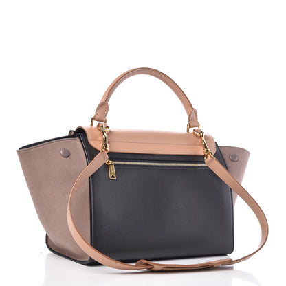 Celine Smooth Calfskin Nubuck Small Tri-Color Trapeze Nude 4 of 9
