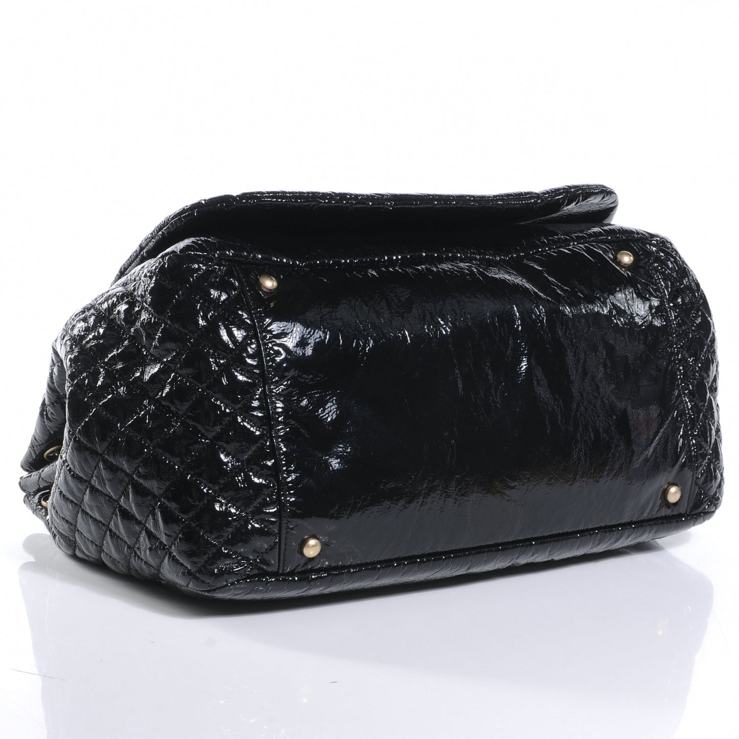 Vinyl Rock and Chain Large Flap Black