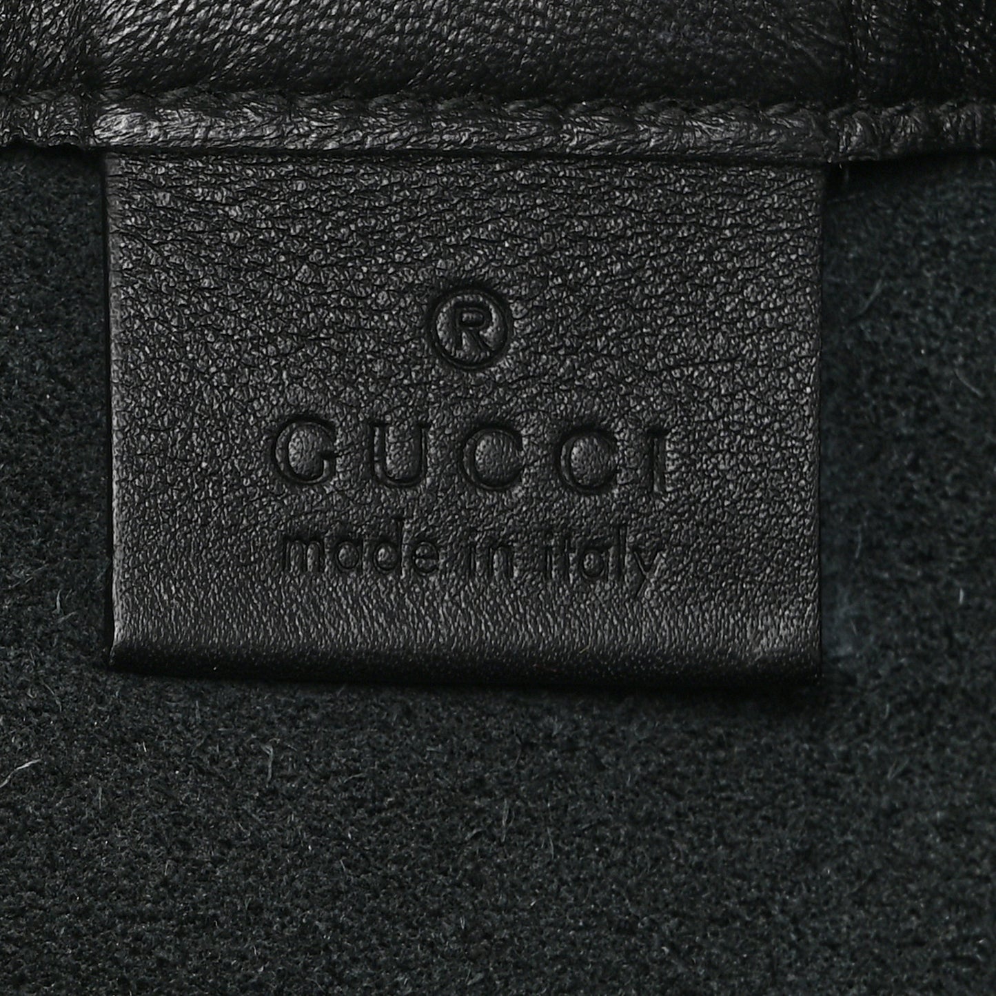Calfskin Logo Drawstring Backpack Black