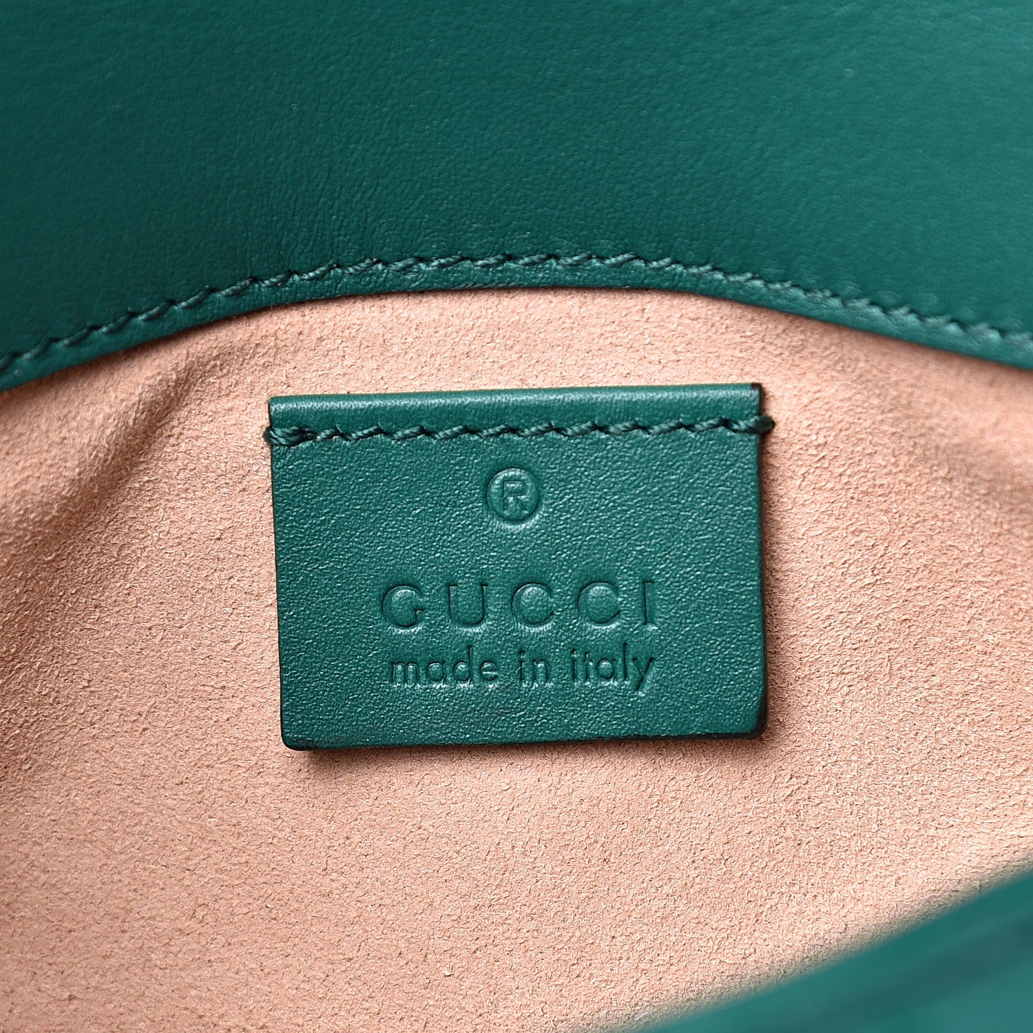 Gucci Calfskin Matelasse Super Mini GG Marmont Shoulder Bag Emerald Green 5 of 11