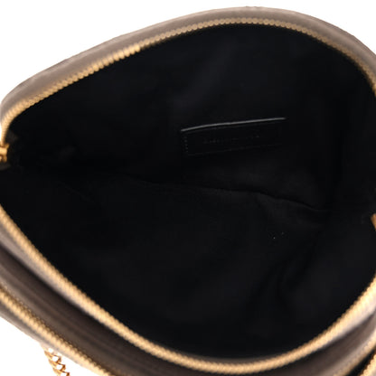 Saint Laurent Grained Lambskin Quilted Mini Becky Double Zip Bag Taupe 7 of 13