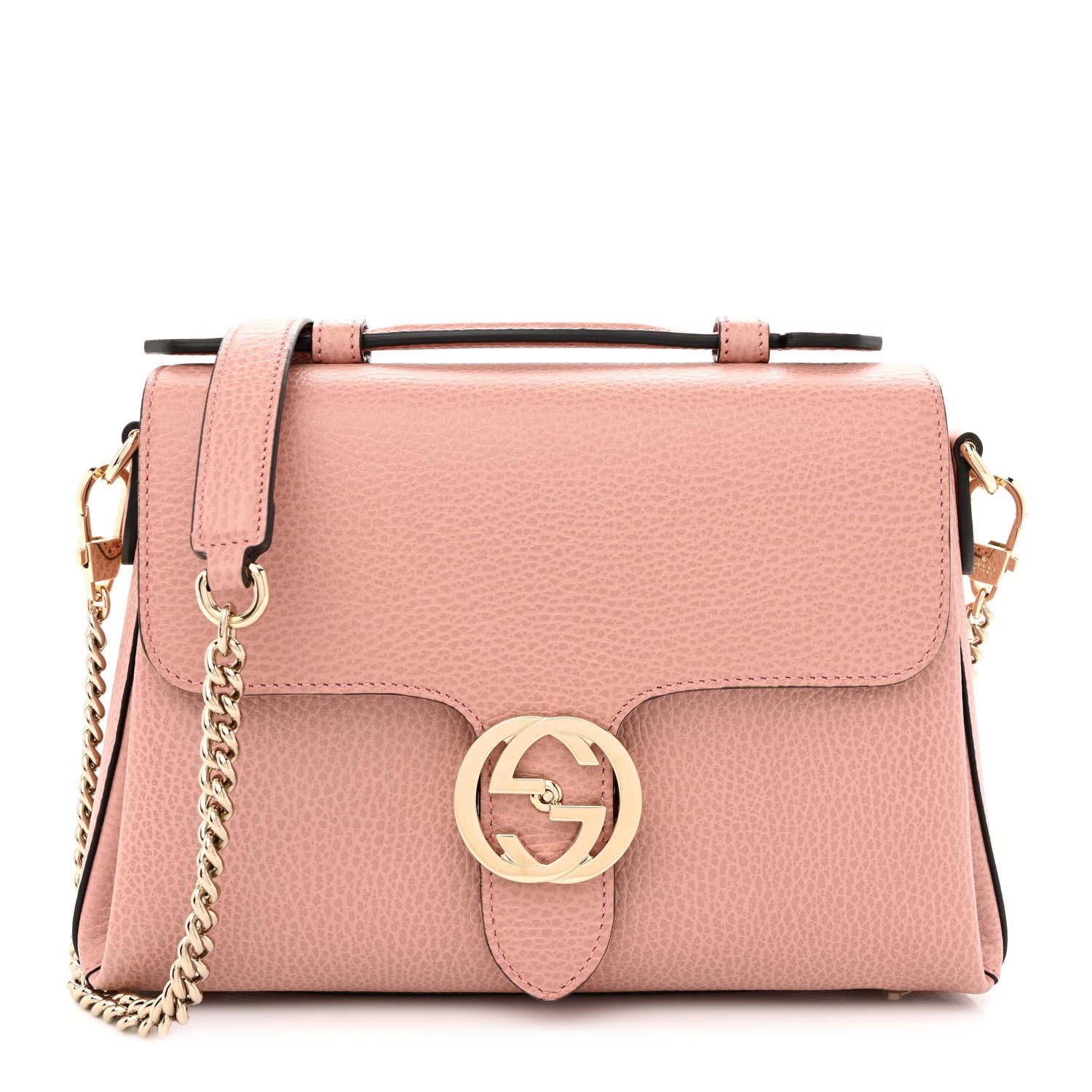 Gucci Dollar Calfskin Interlocking G Top Handle Shoulder Bag Soft Pink 1 of 13