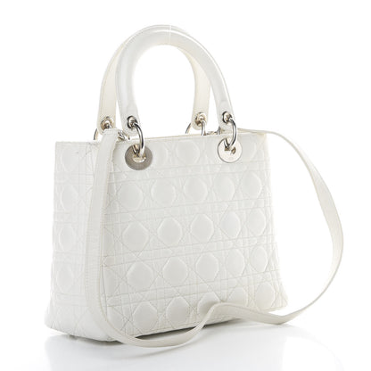 Christian Dior Lambskin Cannage Medium Lady Dior White 3 of 16