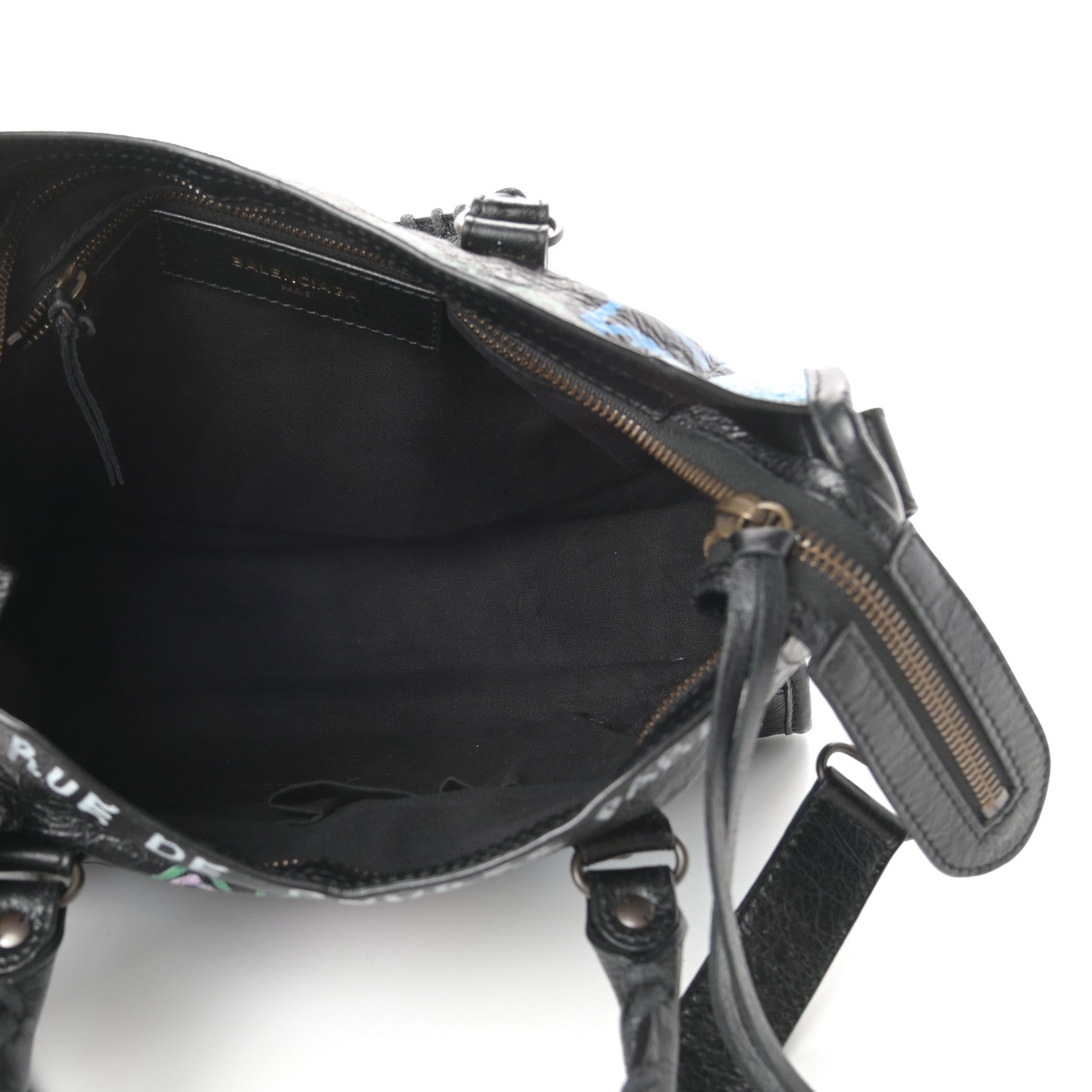 Balenciaga Agneau Graffiti All Over Classic Hardware S City Black Multicolor 5 of 10