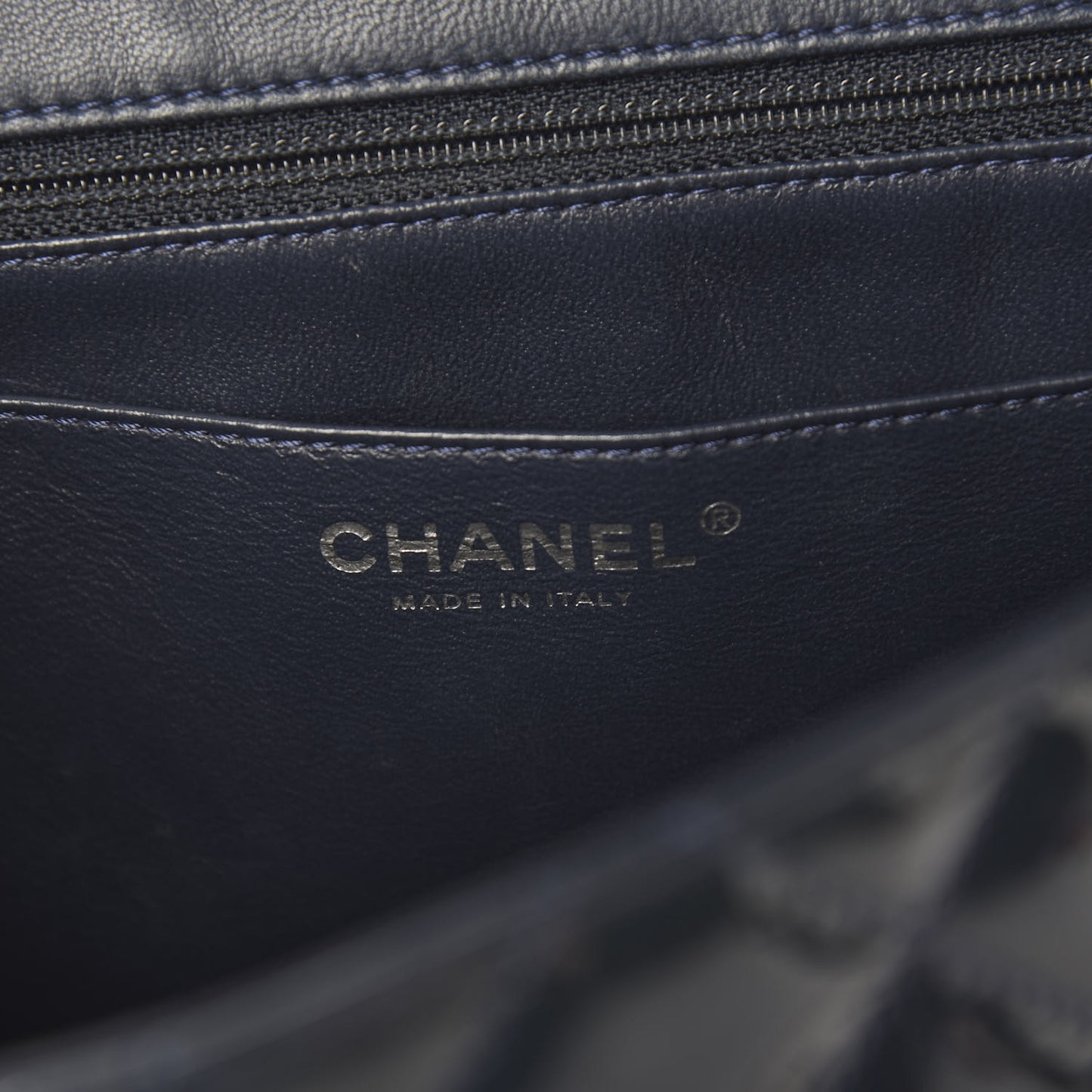Patent Quilted Jumbo Single Flap Navy