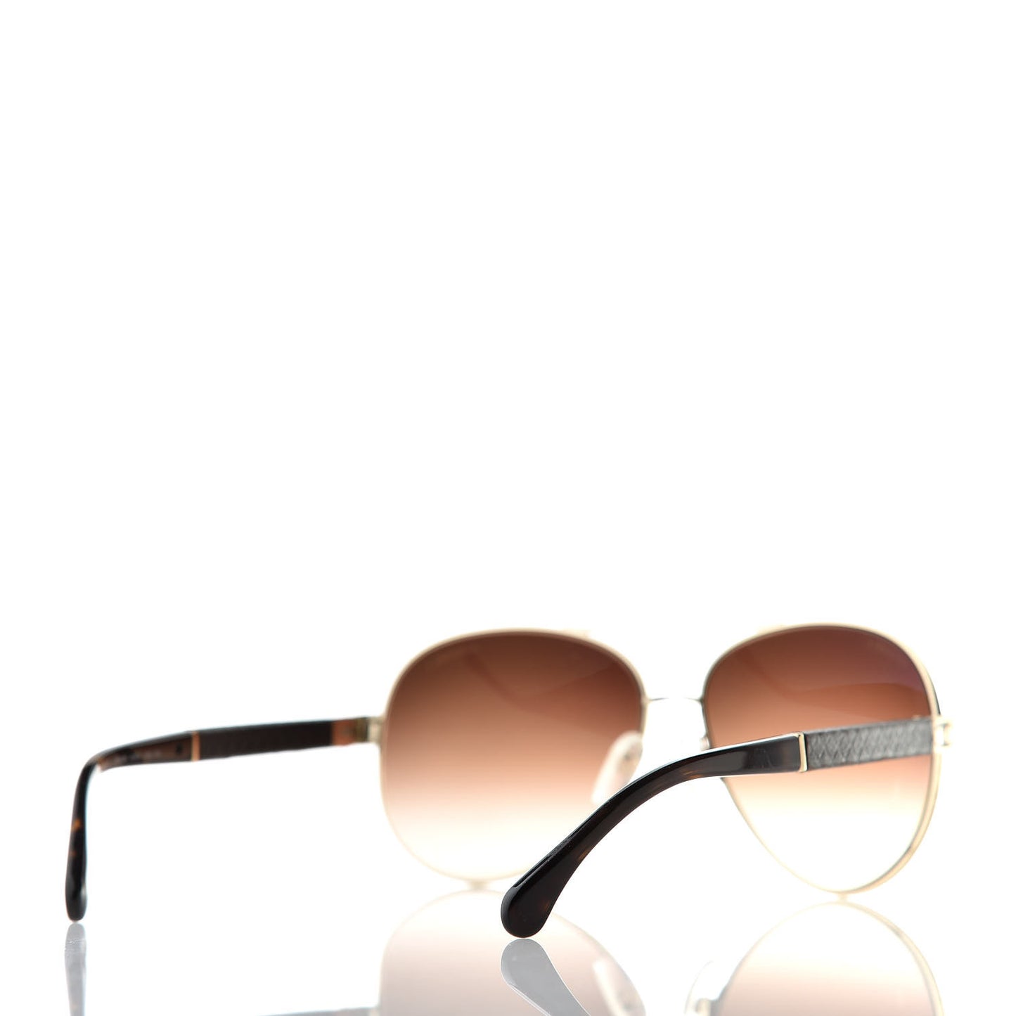 Lambskin Quilted CC Aviator Sunglasses 4195-Q Brown