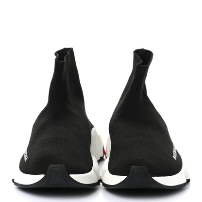 Balenciaga Neoprene Knit Womens Speed Sneakers 36 Black White Red 4 of 8