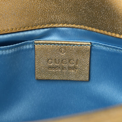 Gucci Metallic Calfskin Matelasse Mini GG Marmont Shoulder Bag Gold Pink 6 of 14