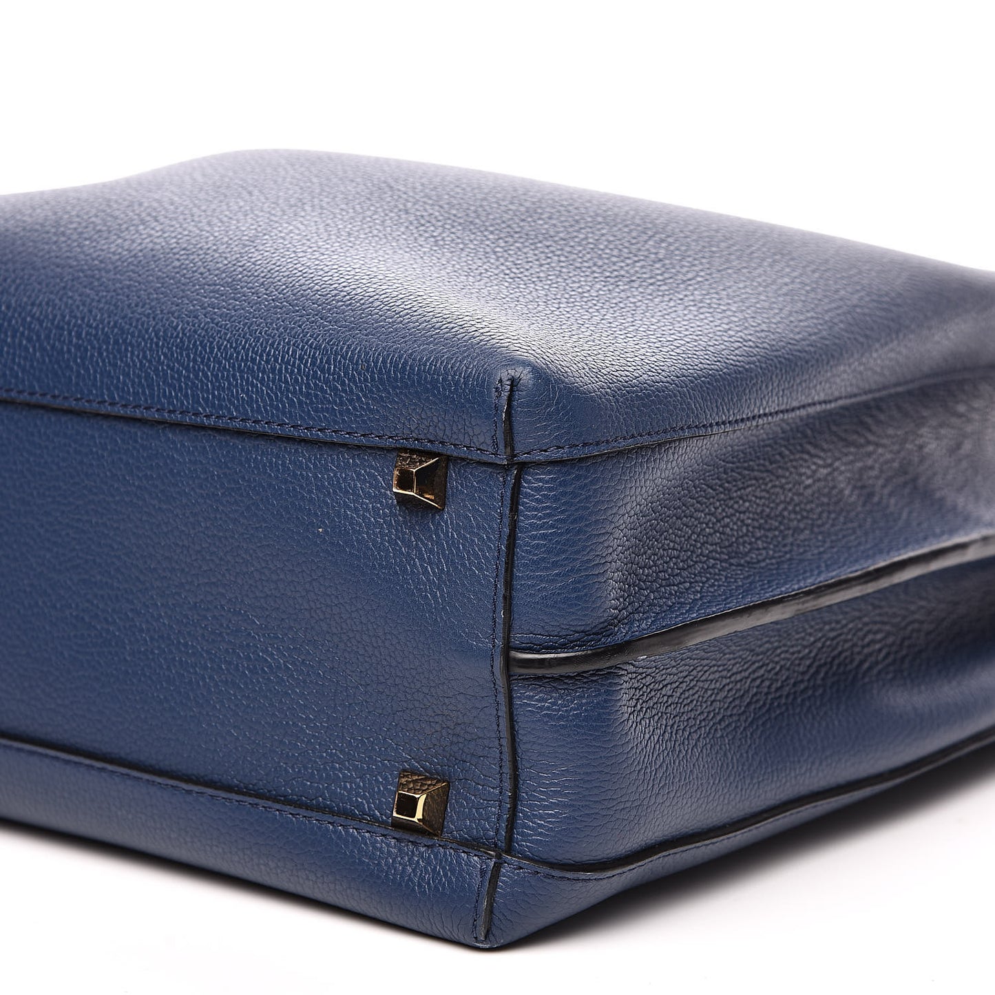 Grained Calfskin Large Milla Hobo Navy Blue