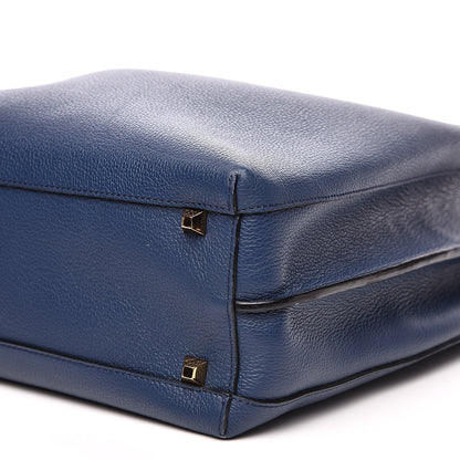 MCM Grained Calfskin Large Milla Hobo Navy Blue 7 of 12