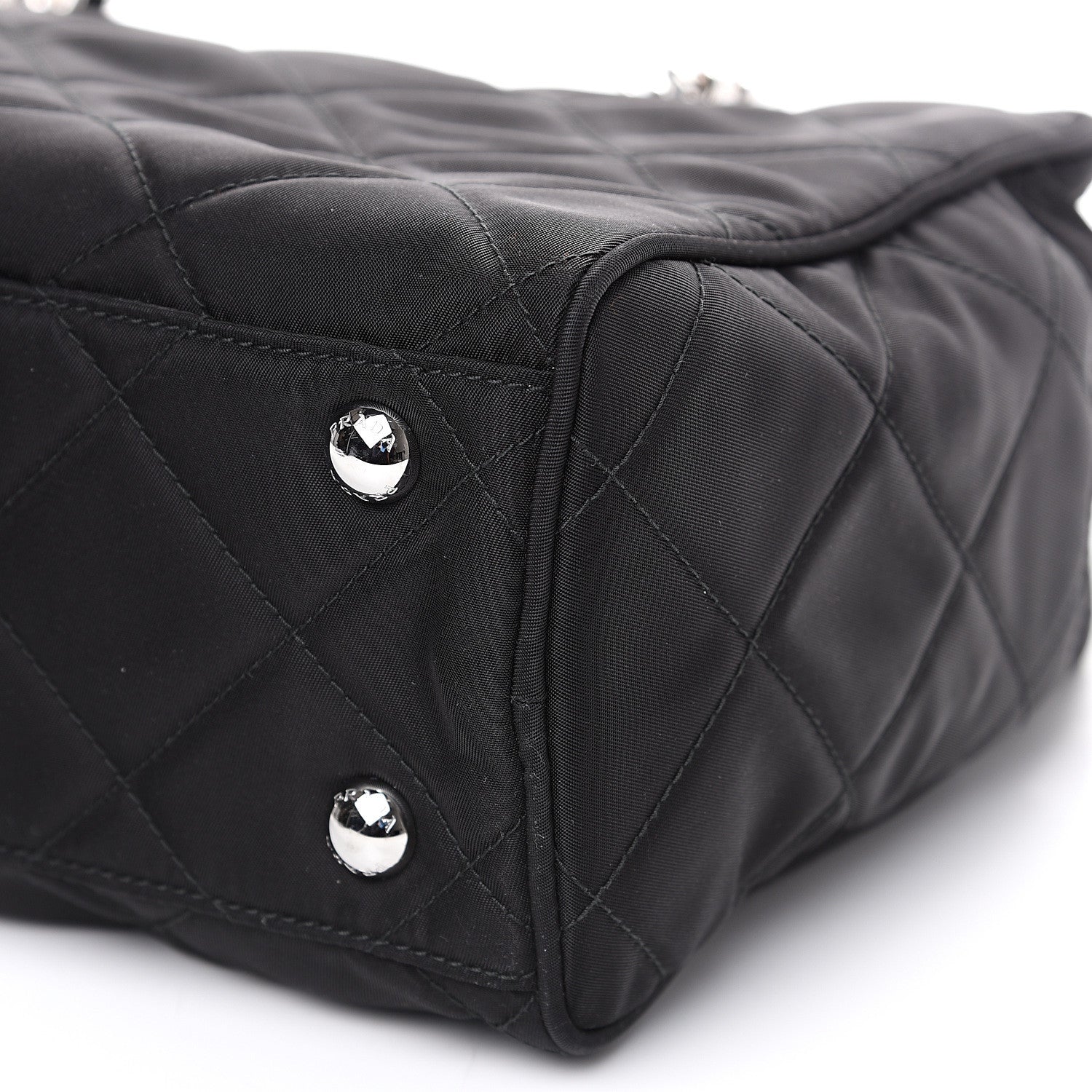 Prada Nylon Tessuto Impuntu Quilted Shoulder Bag Black 8 of 8
