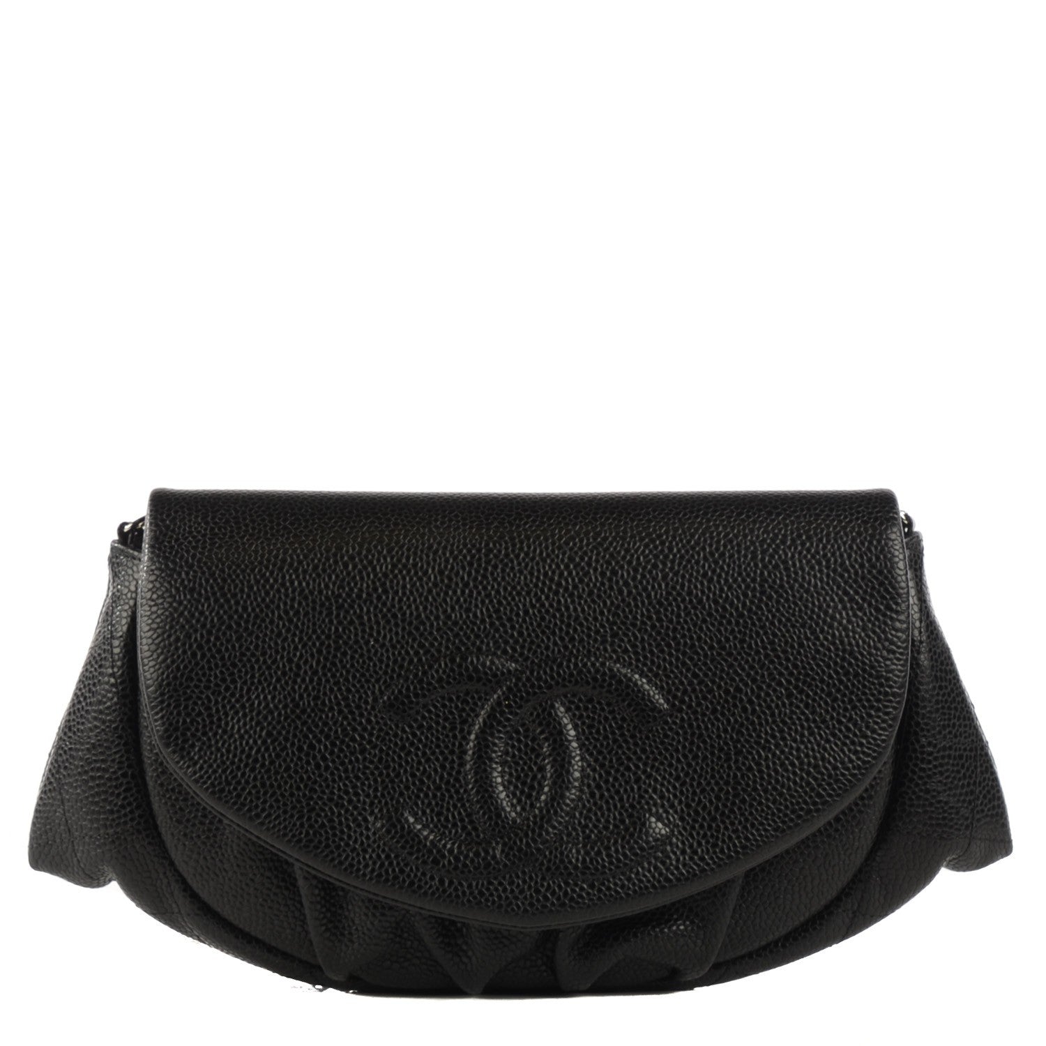 Chanel Caviar Half Moon Wallet On Chain WOC Black 1 of 8