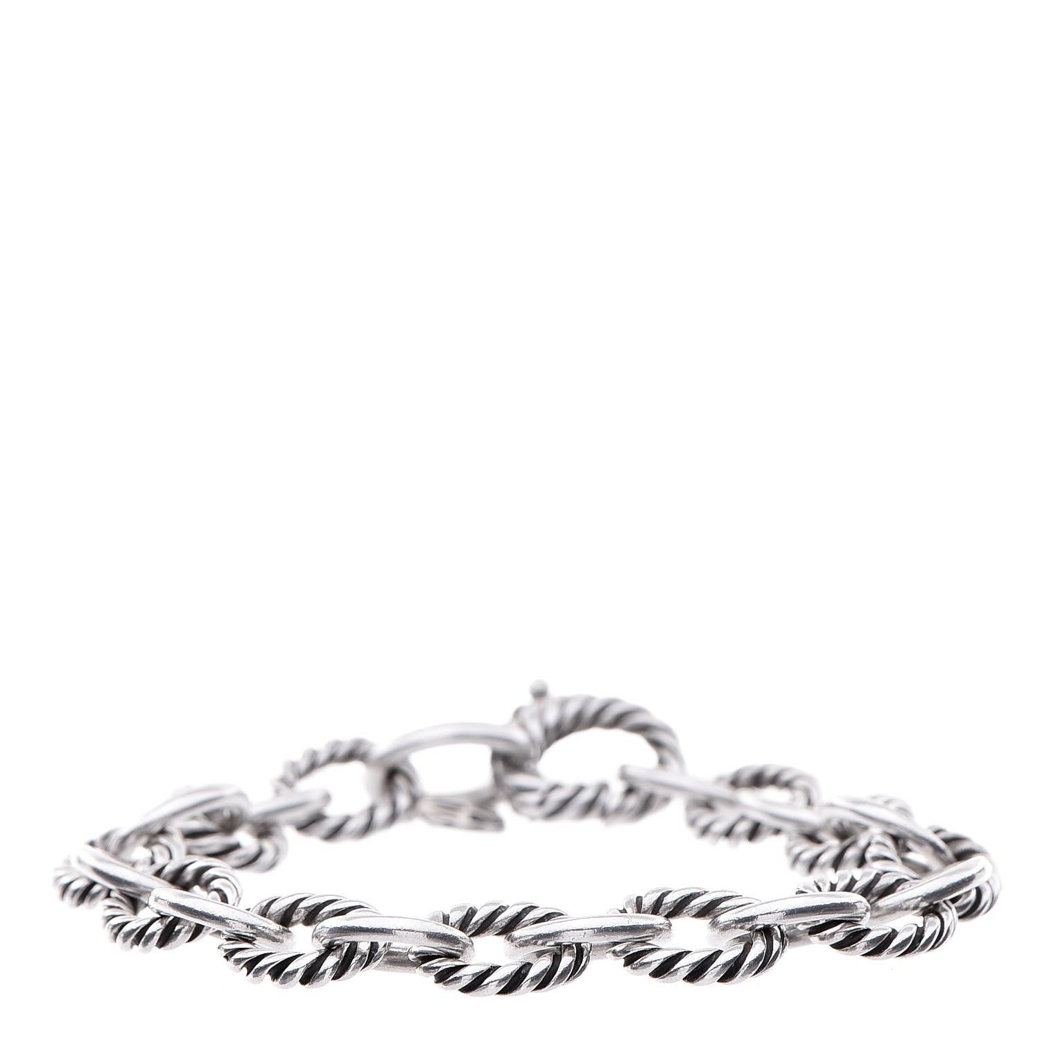 David Yurman Sterling Silver 10mm Medium Oval Link Bracelet 1 of 6