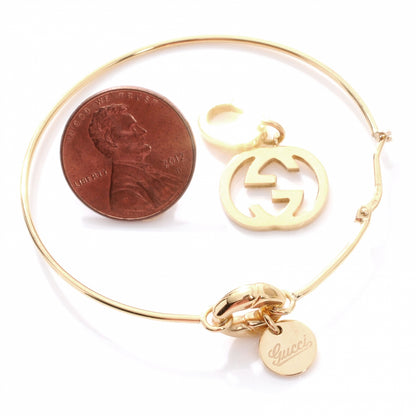 Gucci 18K Yellow Gold Bamboo Link Charm Hoop Earrings 5 of 5