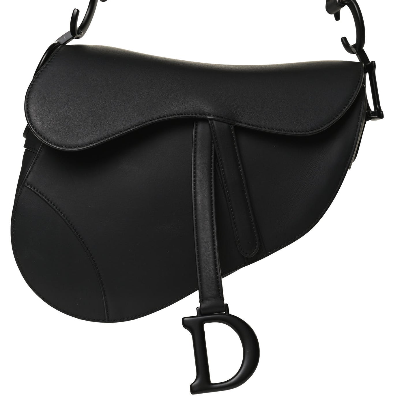 Ultra Matte Calfskin Saddle Bag Black