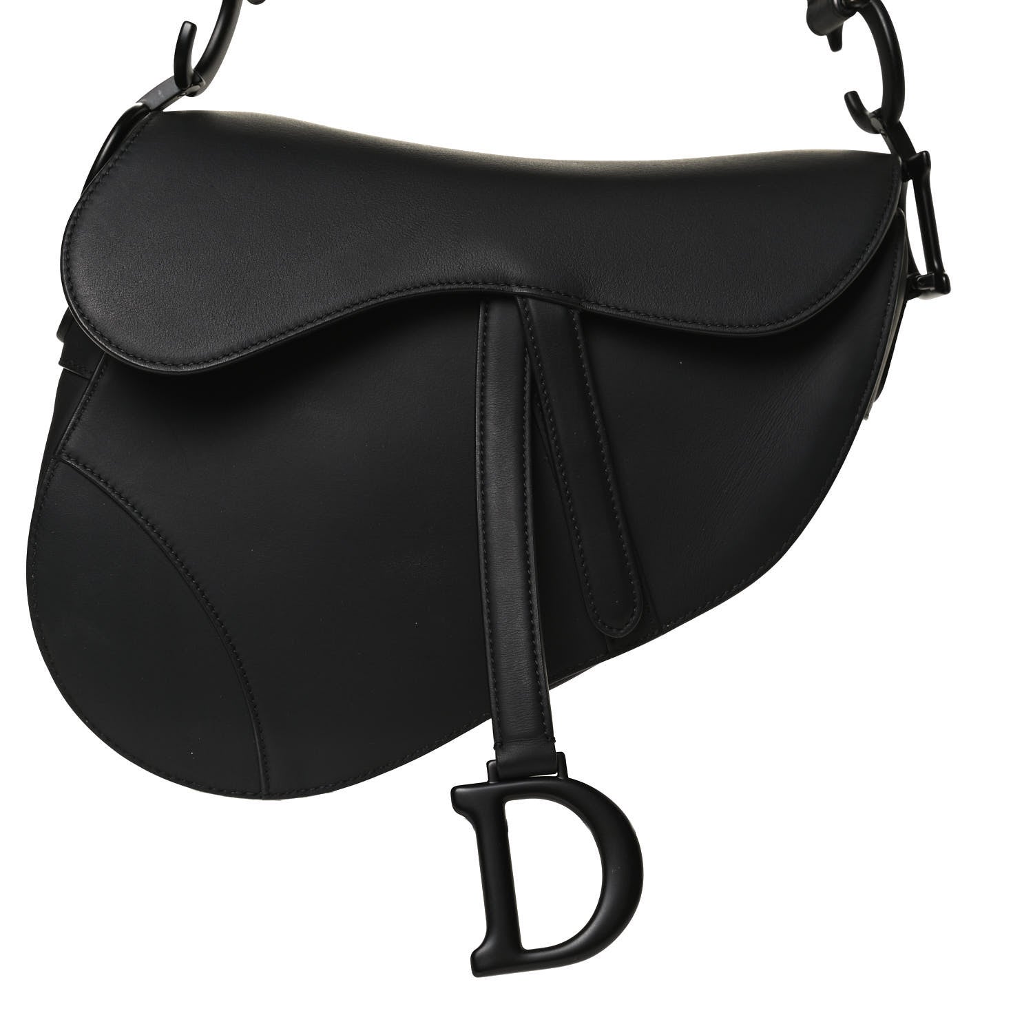 Christian Dior Ultra Matte Calfskin Saddle Bag Black 8 of 12