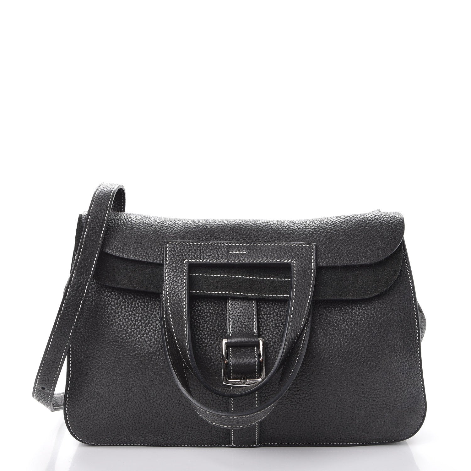Hermes Taurillon Clemence Halzan 31 GM Black 3 of 10