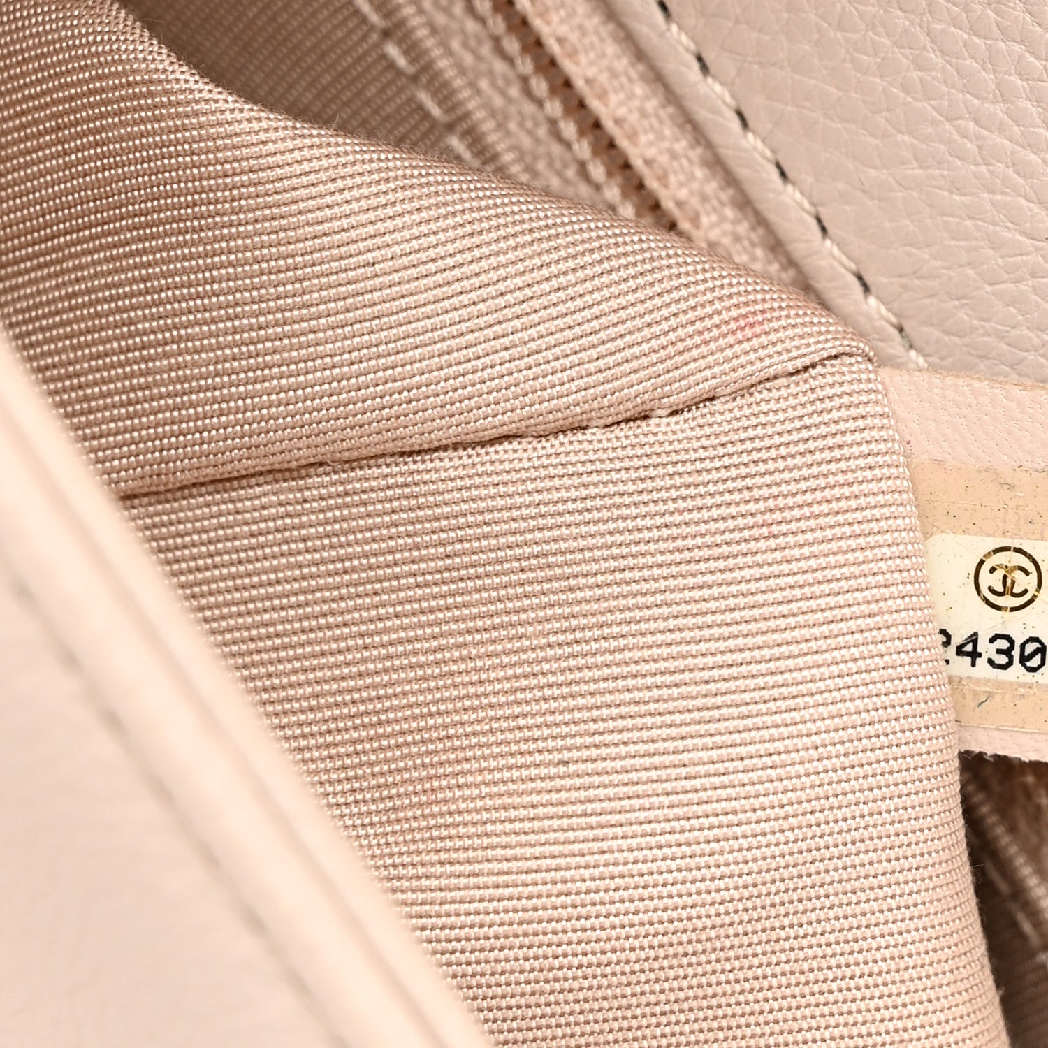 Chanel Grained Calfskin Quilted Large Label Click Flap Bag Light Beige 6 of 13