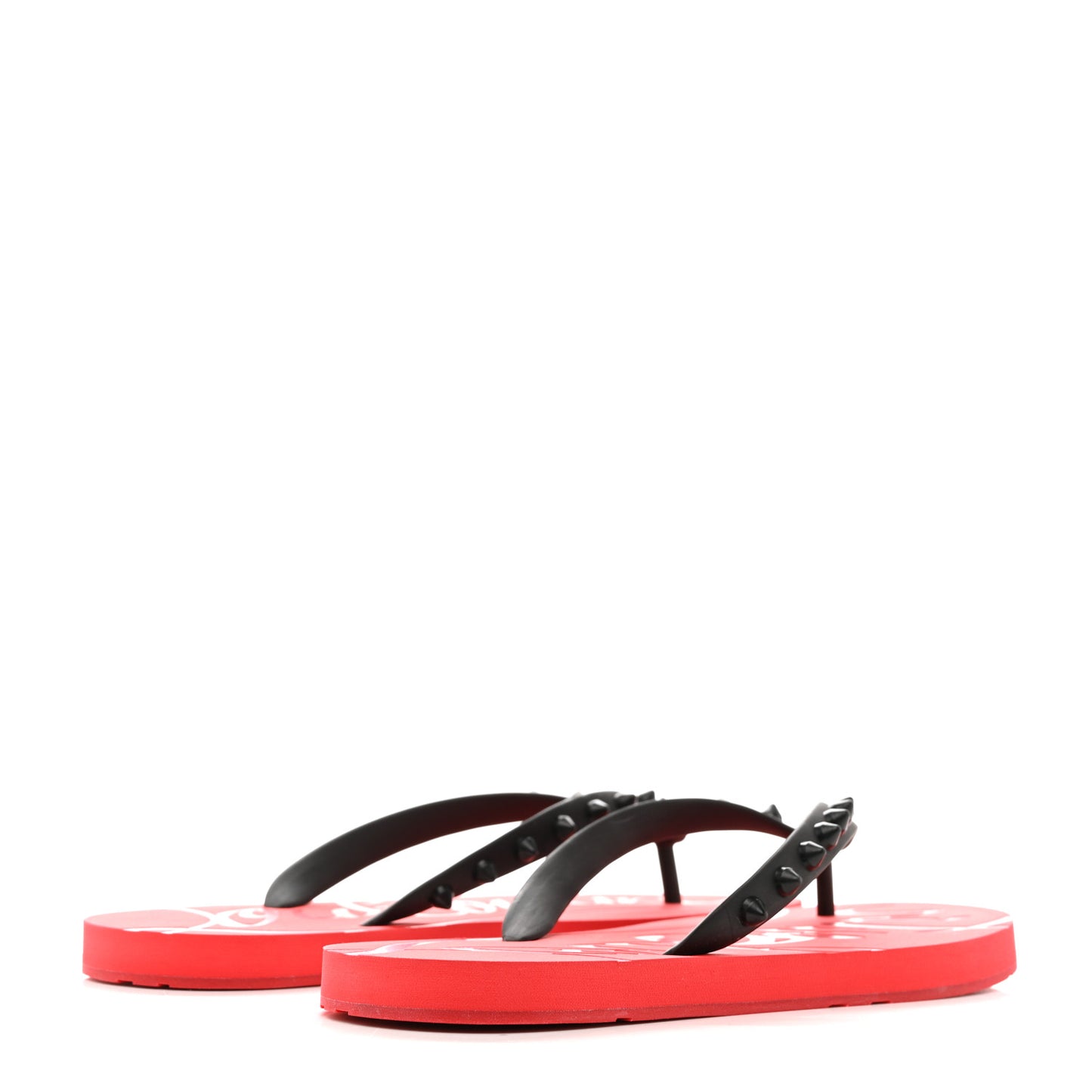 Rubber Spike Loubi Donna Flip Flop 36 Black Red