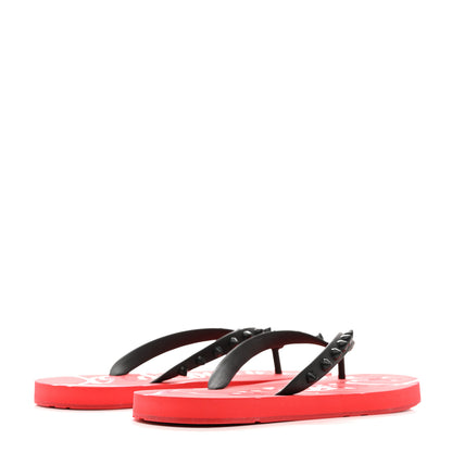 Christian Louboutin Rubber Spike Loubi Donna Flip Flop 36 Black Red 5 of 8