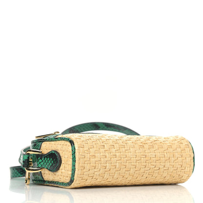 Gucci Raffia Elaphe Mini Ophidia Shoulder Bag Natural New Shamarock 4 of 5