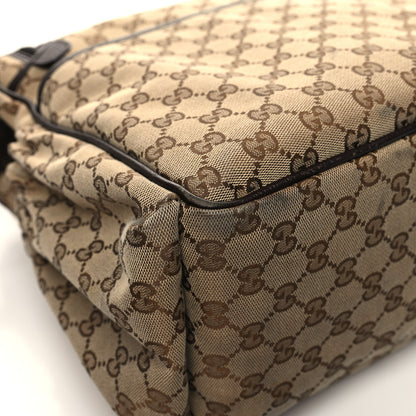 Gucci Monogram Natural Pigskin Large Diaper Bag Beige Ebony Cocoa Dark Chocolate 11 of 12