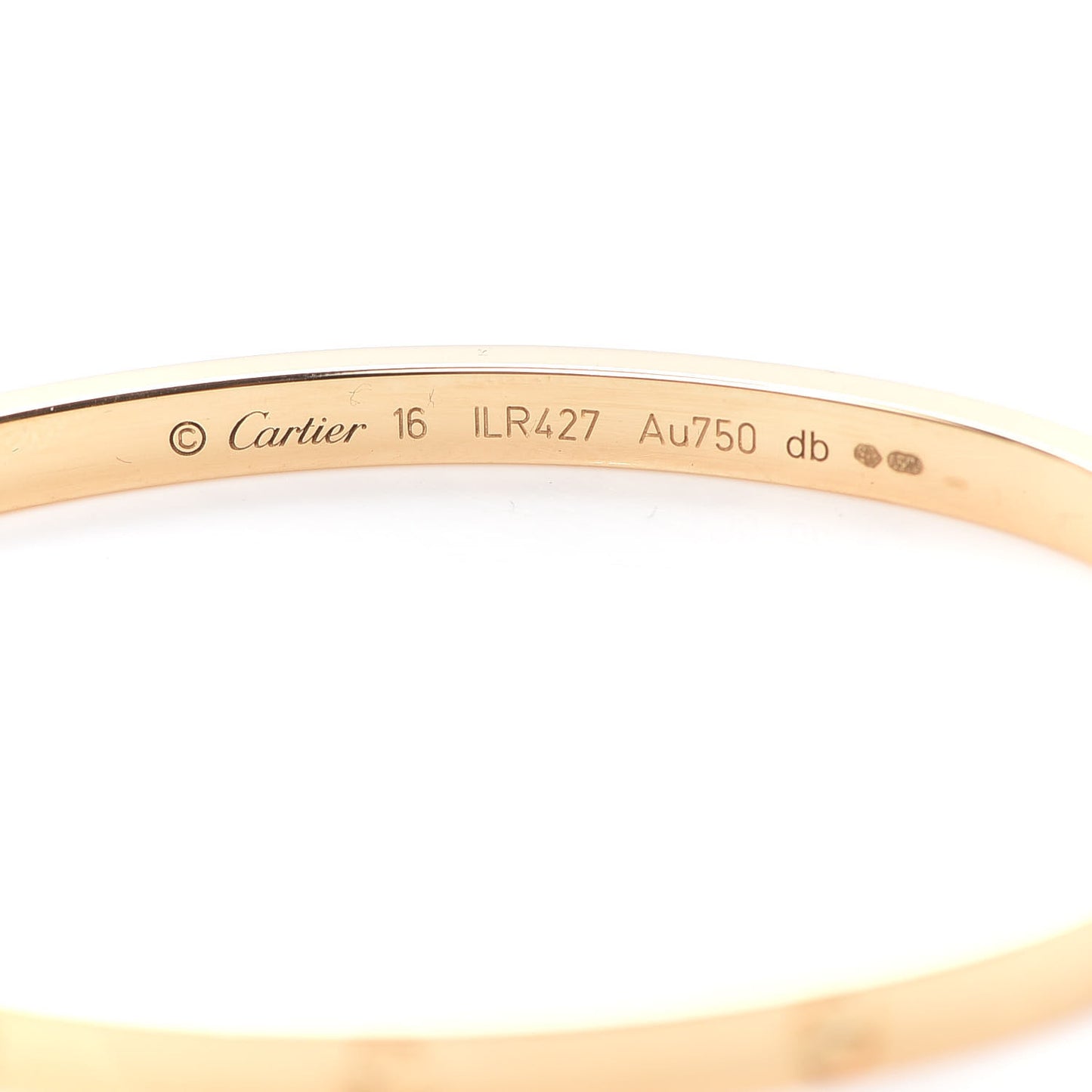 18K Yellow Gold Small LOVE Bracelet 16