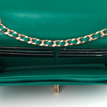 Chanel Lambskin Quilted Trendy CC Wallet On Chain WOC Green 5 of 12