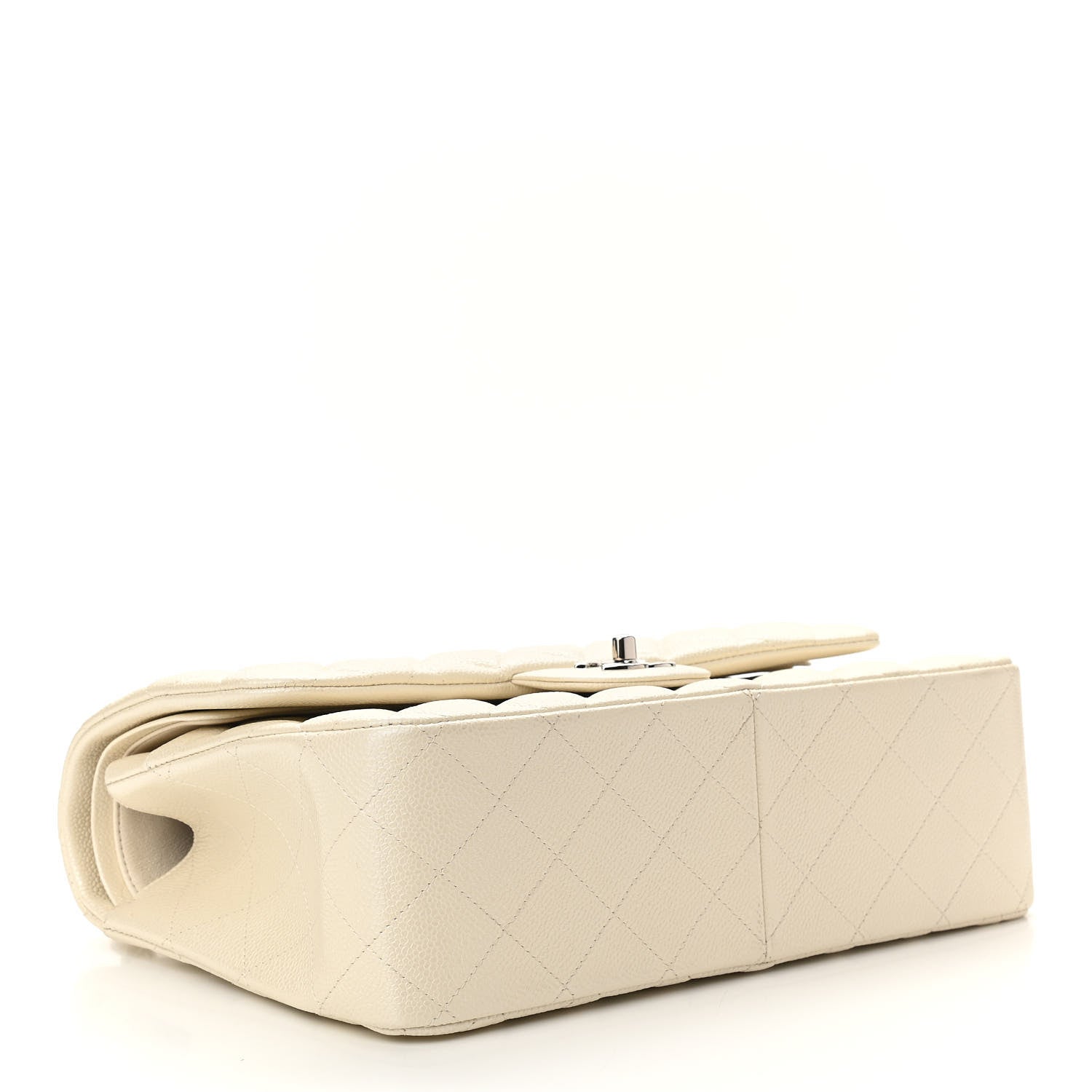 Chanel Pearly Caviar Quilted Jumbo Double Flap Dark White 4 of 10
