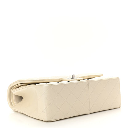 Chanel Pearly Caviar Quilted Jumbo Double Flap Dark White 4 of 10