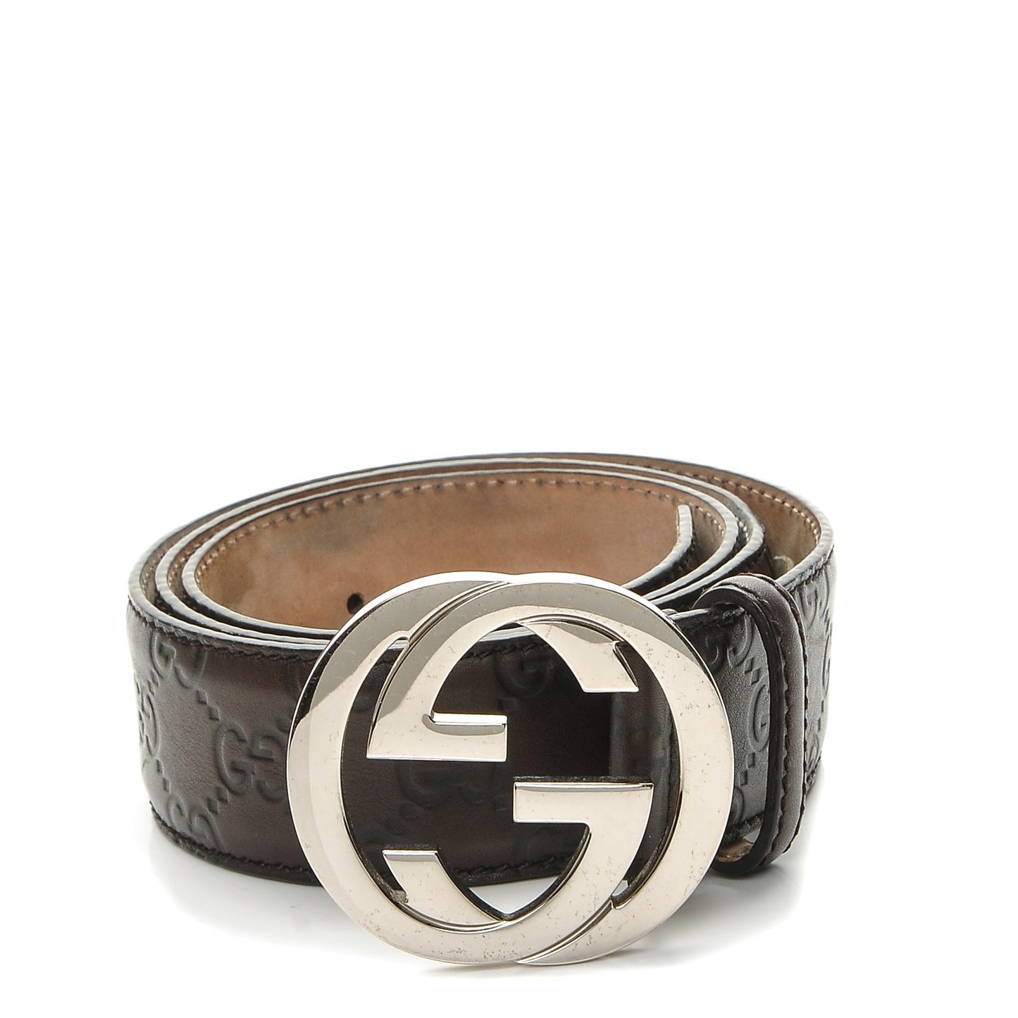 Guccissima Interlocking G Belt 90 36 Dark Brown